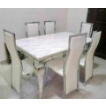 image of White marble dining table