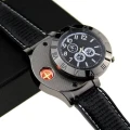 image of USB lighter watch for men, casual wristwatches with flameless windshield, cigar lighter watch