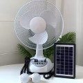 image of Ventilateur solaire portable de bureau rechargeable, 12 pouces 